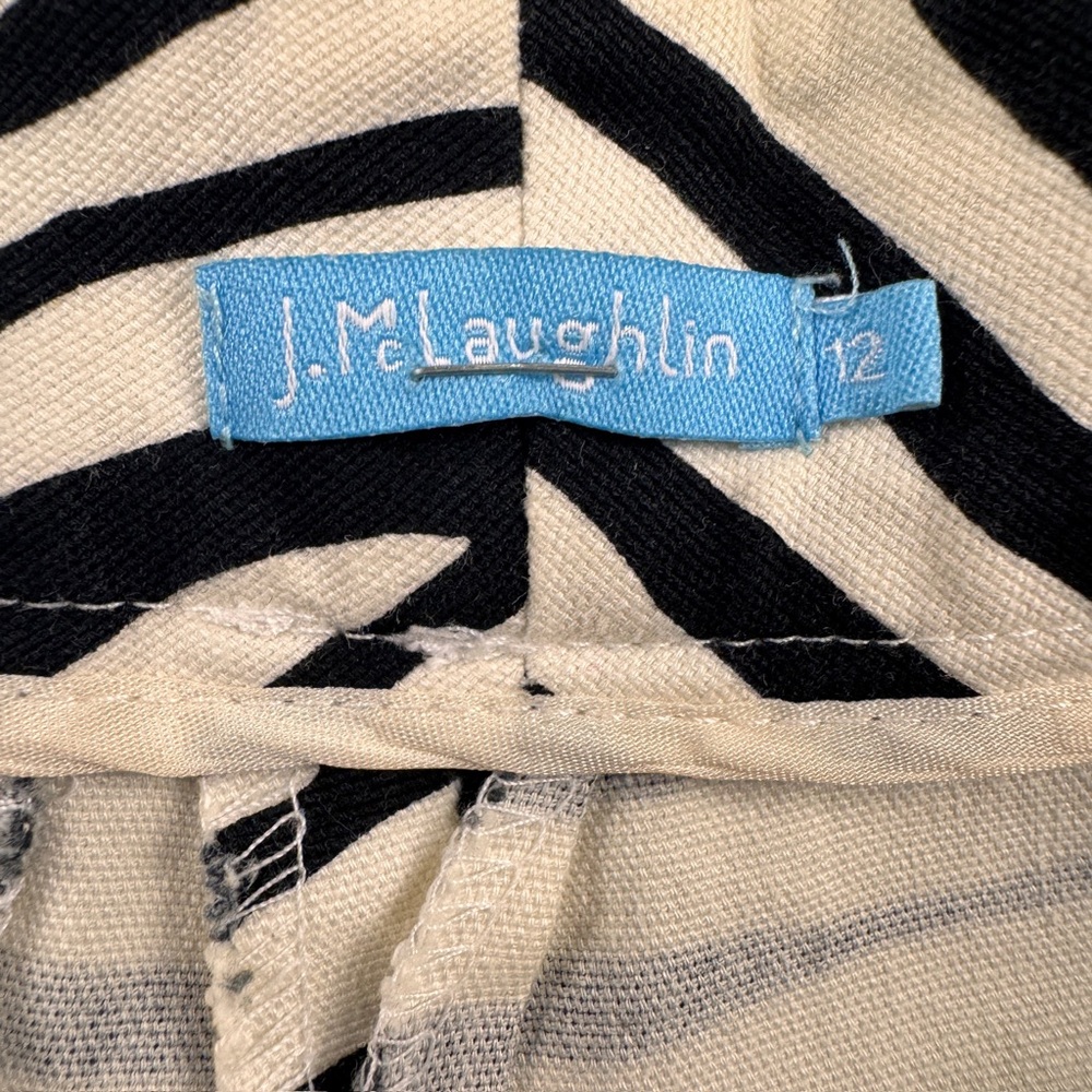 J McLaughlin Zebra Cotton Shorts Womens Size 12 Catalina Cloth - Picture 3 of 7